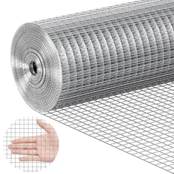 VEVOR Drahtgeflecht 610mmx7,62m Volierendraht 19 Gauge Maschendrahtzaun, Feuerverzinkte Maschendrahtrolle 12,7x12,7mm Maschenweite Maschendraht für Kaninchenkäfige Kleine Nagetiere