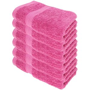 Julie-Julsen Handtuch Bio, pink, 50 x 100 cm, Handtuch mit Bordüre, 100% Bio-Baumwolle, 550 g/m², 6 Stück