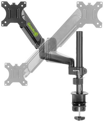 Gravity SA 6131 B Monitor-Tischhalterung 1 Display(s) 33,0cm (13") - 68,6cm (27") Schwarz Schwenkbar, Höhenverstellbar, Drehbar