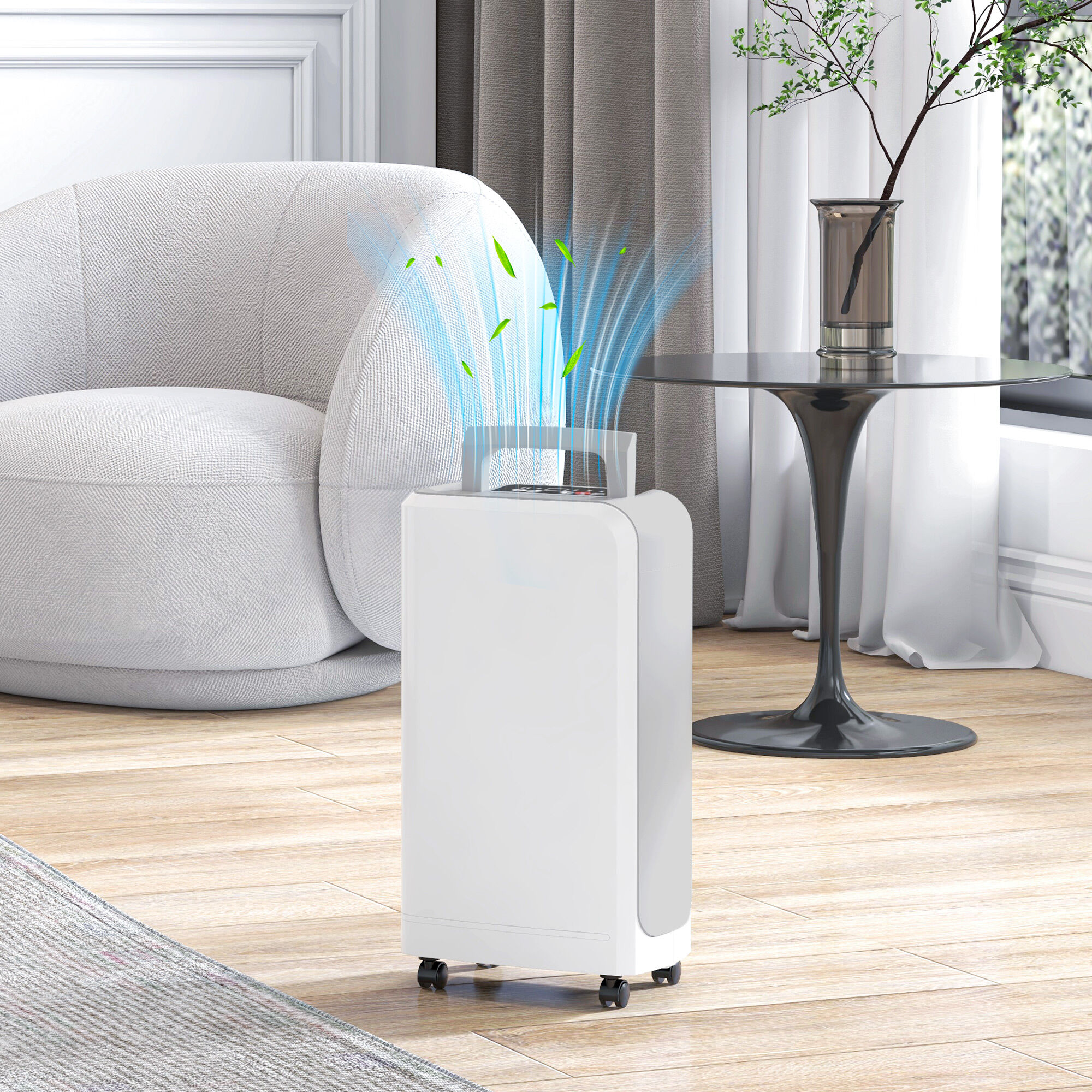 Altro Deumidificatore Portatile Touch Da 12l Con Tubo Di Scarico, Timer E Filtro, In Abs, 28x18x50.6 Cm, Bianco