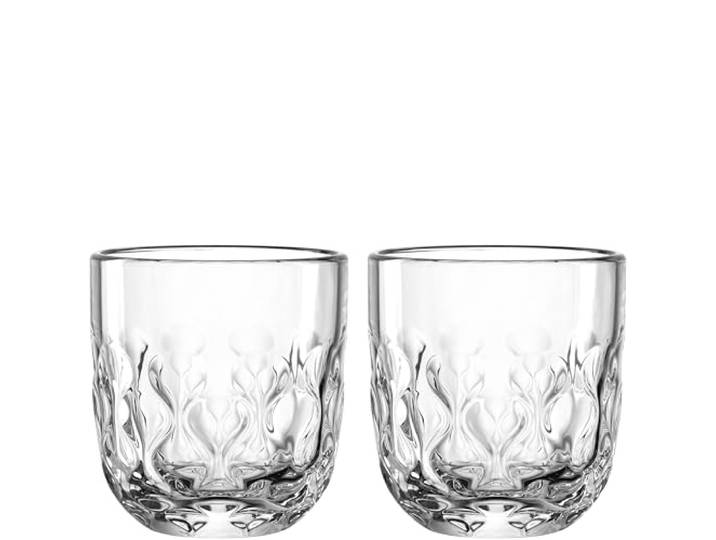 LEONARDO HOME GOCCE Kaffeeglas 2 Stück 220 ml 2 Kaffeebecher Cappuccinoglas für Siebträger Spülmaschinengeeignet Tropfenstruktur Transparent Klares Design Cafe Crema 055183