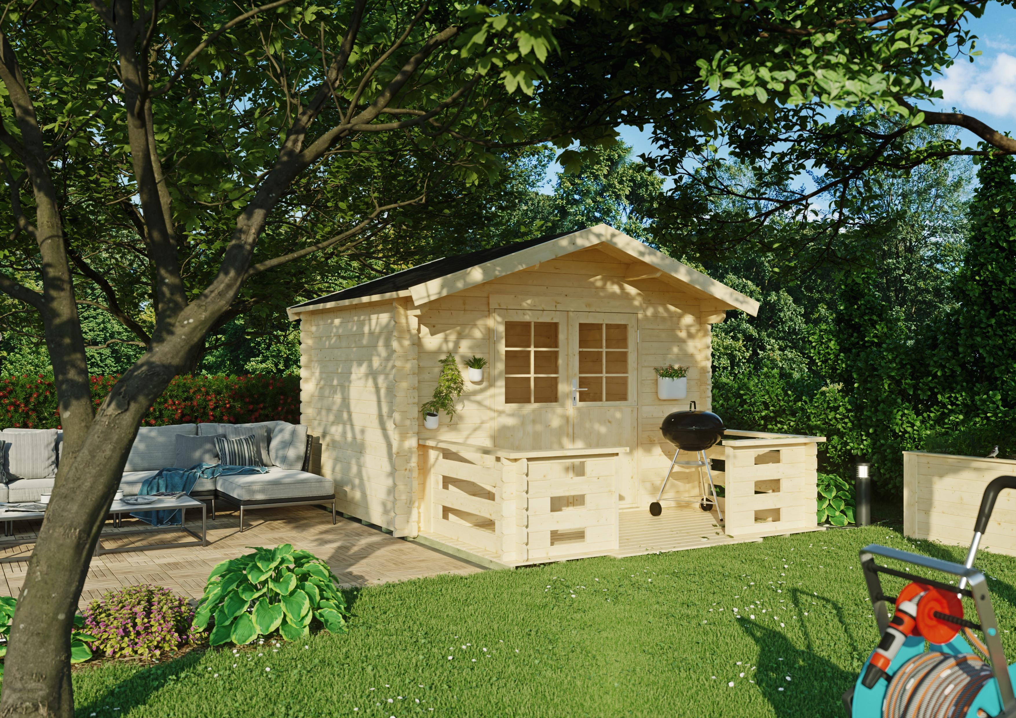 Gartenhaus Vernon II 3,00x2,30 m - inklusive Terrasse und langlebigem EPDM-Dach