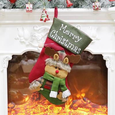 Snug & Styled Christmas Stocking Gift Bag Hanging Ornament For Holiday Decor elk