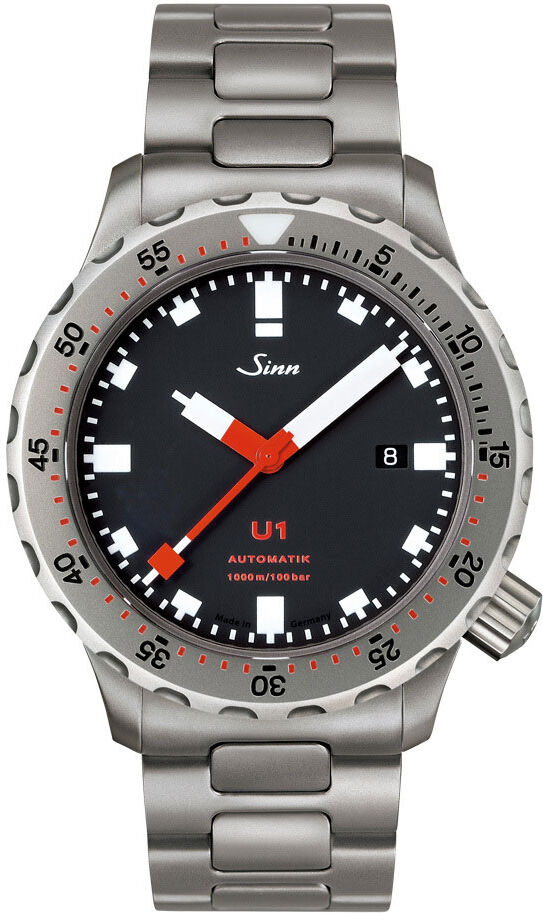 Sinn U1 The Diving Watch 1010.010 Teräsrannekkeella