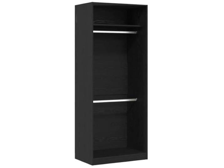 HWKQEQRF Kleiderschrank Schwarz Eichen-Optik 80 x 50 x 200 cm Holzwerkstoff, MDF, Brett-Regale, freistehend, Schlafzimmer, Stauraum, Ordnung, pflegeleicht