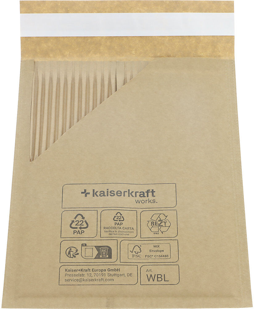 Versandtasche Wavebag™ Light, aus Papier VE 100 Stk, Innen-LxB 240 x 330 mm ratioform