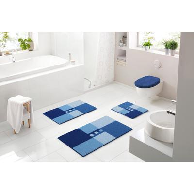 Badematte LINEA DUE "Merkur", blau, H:18mm, Polyacryl, Badematten, Badematte