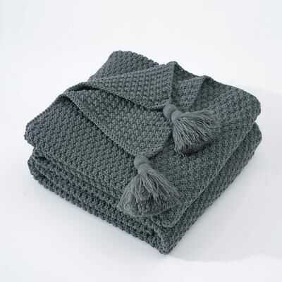 Shop Station Cozy Knitted Throw Blanket Nordic Soft Plaid Sofa Blanket For Bed, Couch & Office Nap gray 59.06 78.74 Inches