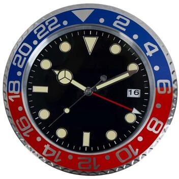 Uplift Picks 34cm Luxury Wall Clock With Luminous Silent Quartz Design red Blue
