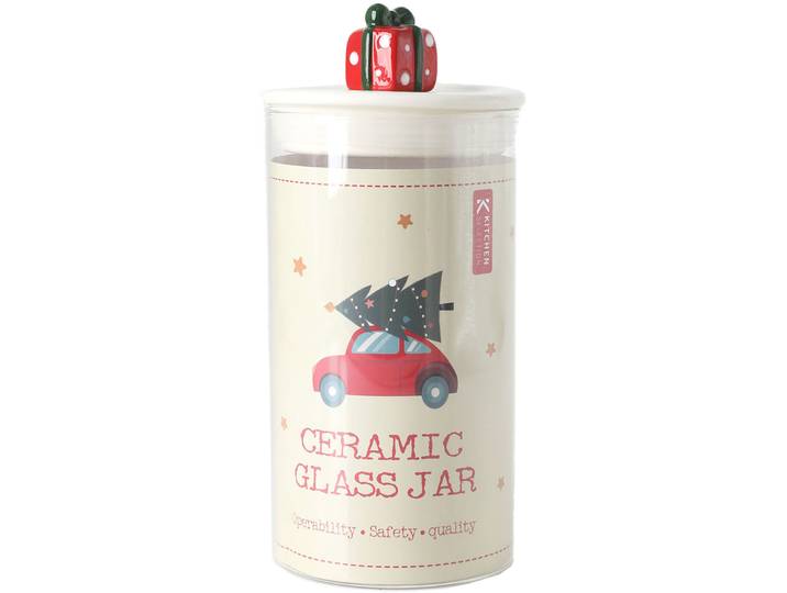 Vorratsglas Xmas klar Glas T 10 cm