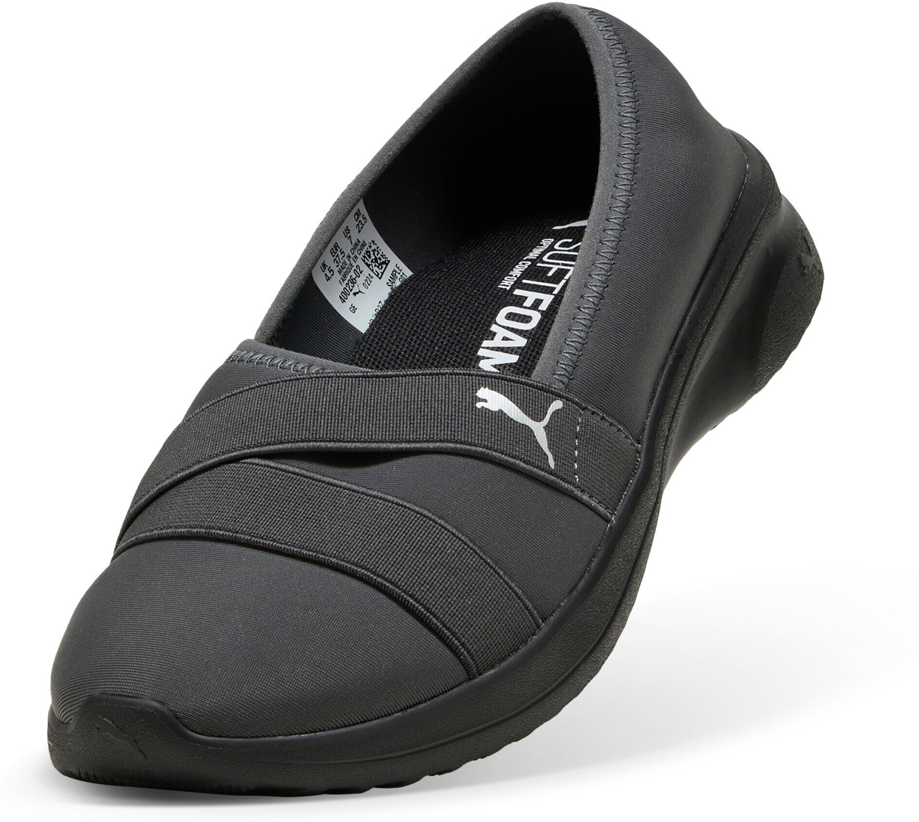 Sneaker PUMA "ADELINA 2", Damen, Gr. 39, shadow gray, puma silber, puma schwarz, Textil, Schuhe Sneaker, mit minimalistischer Silhouette, flexibles Obermaterial aus Textil shadow gray, puma silber, puma schwarz 39