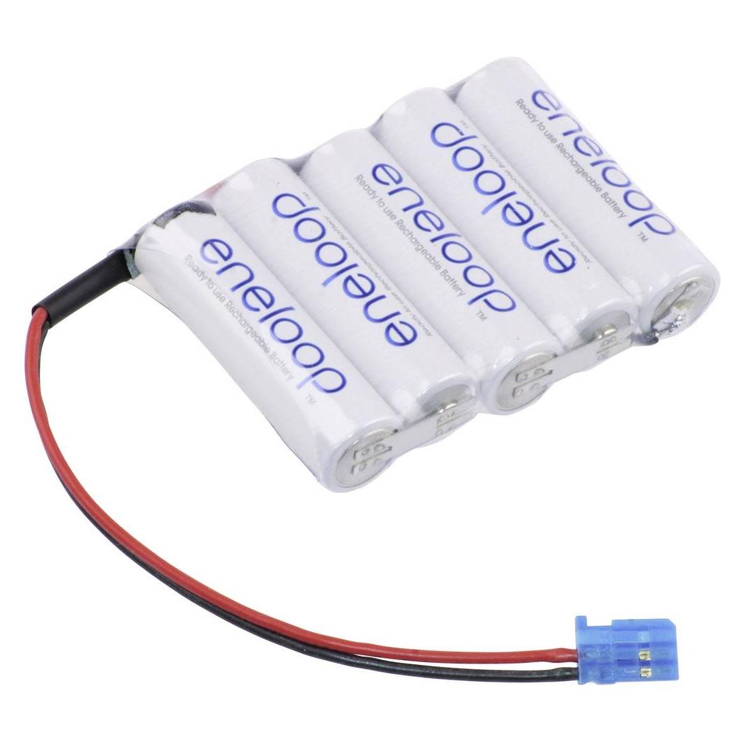 Panasonic eneloop Reihe F1x5 Futaba Akkupack 5x Mignon AA Kabel Stecker NiMH 6 V 1900 (1900 mAh, 6 V) (134994)