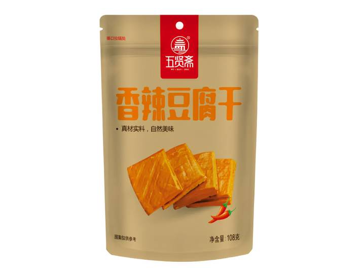 Wuxianzhai Pittige Tofu 108 g (Bevat 7-8 Pakjes)