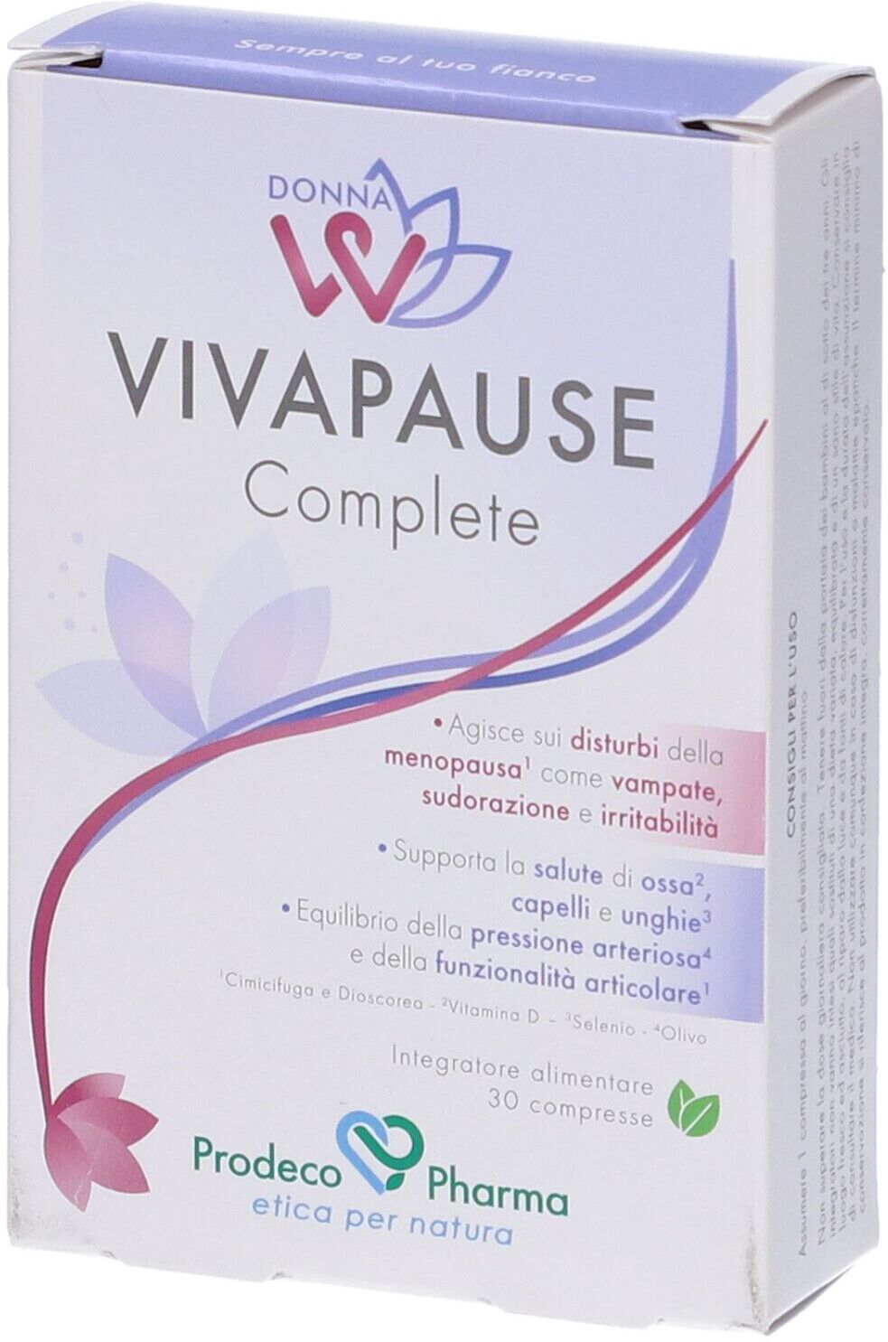PRODECO PHARMA Srl Donnaw Vivapause Complete - Integratore per Menopausa, Vegan - 30 Compresse