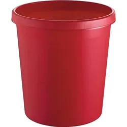 helit Papierkorb 18 l H331xØ315 mm mit Griffrand rot - H6123825
