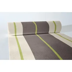 MANK Tischläufer Airlaid Tom in Creme-Braun, 40 cm x 24 m , 1 Stück - Tischtuch Strukturen Linien Streifen
