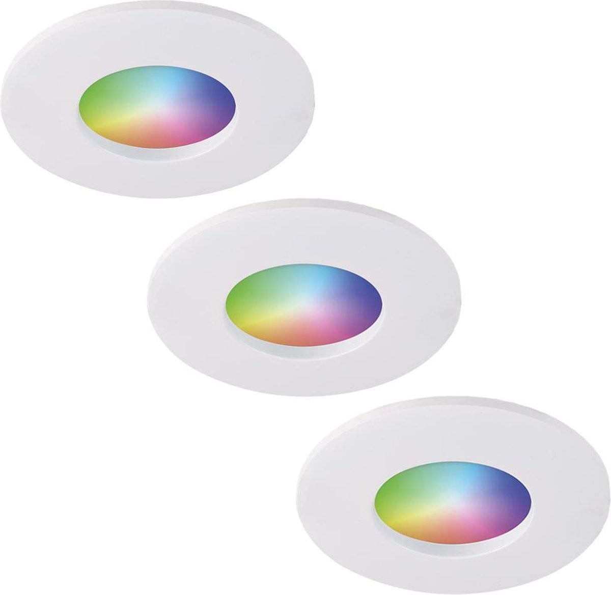Hoftronic Smart WiFi LED inbouwspot Barcelona - 3 stuks - Wit - RGBWW - Dimbaar - IP44 - 400lm