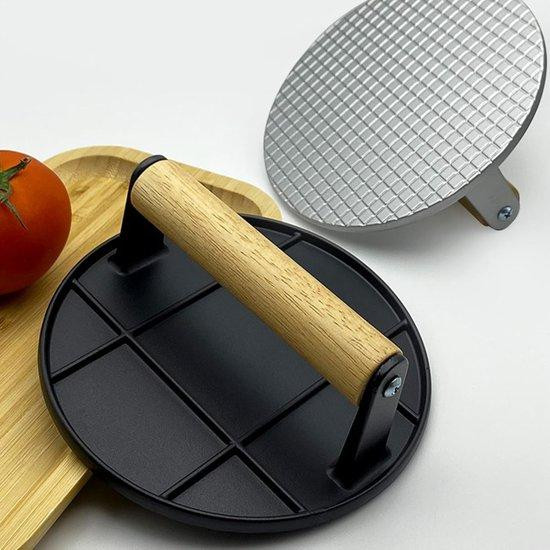 WAN Burgerpers Grillpers Smasher van Gietijzer, Zwart, 160 cm