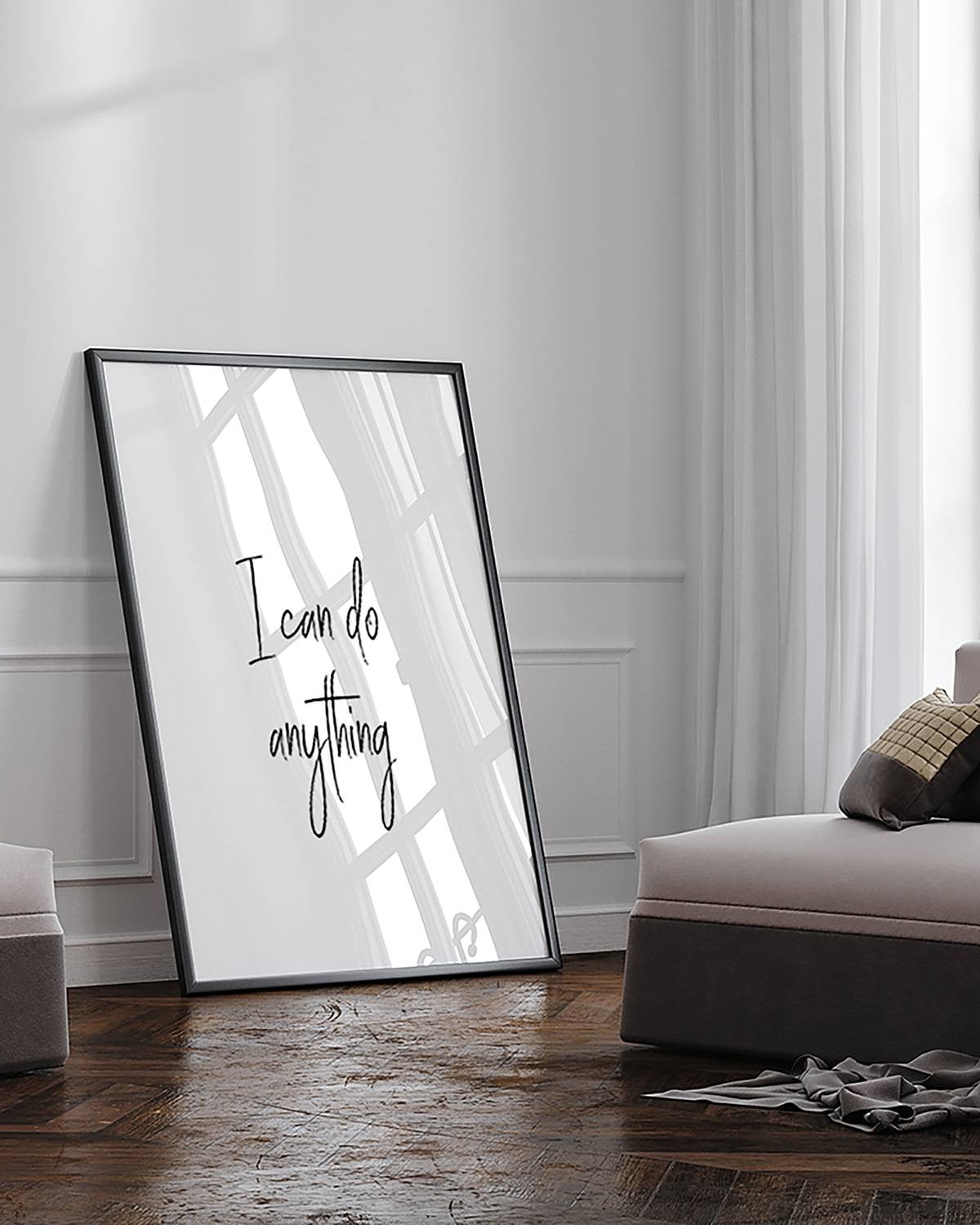 home24 Wanddecoratie I Can Do Anything, Multicolour, 73 x 93 cm