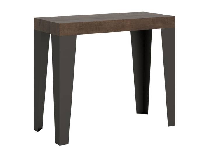 Console extensible 90x40/300 cm effet bois noyer