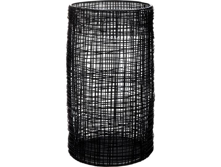 Windlicht CASABLANCA BY GILDE Windlicht Welding , schwarz, B:16cm H:31cm T:16cm Ø:16cm, Metall, Kerzenhalter, Windlicht, mit Glaseinsatz