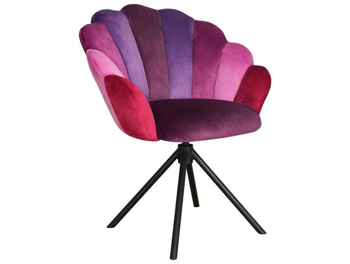 Milino Stuhl, Lila, Schwarz, Drehkreuz, 72x86x63 cm, Sitzfläche 360° drehbar, automatische Rückholfunktion, Esszimmer, Stühle, Esszimmerstühle