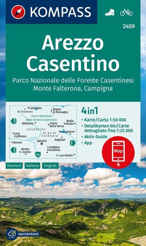 Carte de randonnée n° 2459 - Arezzo, Casentino (Italie)   Kompass