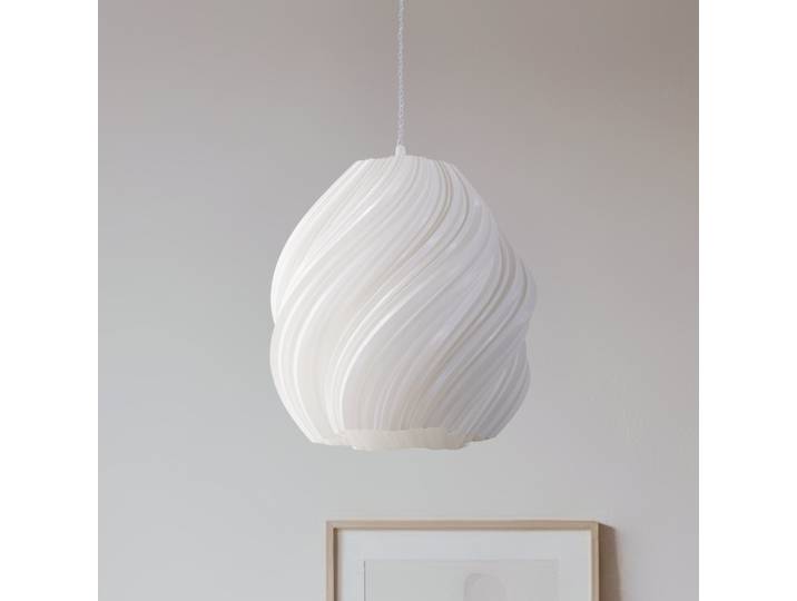 Suspension Nuvia, blanche, Ø 30 cm, impression 3D - Lindby - Salon / séjour - Moderne - Plastique - À ampoule unique