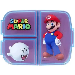 Stor Super Mario Buu Huu - Lunchbox mit Fächern, Lunchbox, Rot, Blau