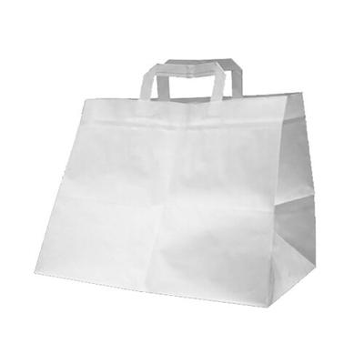 250 Papiertragetaschen weiß 32 + 17 x 44 cm – Tortentragetaschen mit Innenhenkel