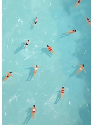 Uplift Treasures Summer Pool Party Beach Canvas Wall Art 6 20x30cm No Frame