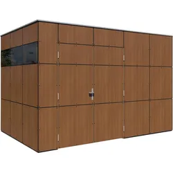 Bertilo Gartenhaus HPL 2 - 6 mm Walnuss-Braun (Italian Walnut) - HPL 2: 345 x 228 cm