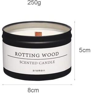 Uplift Picks Black Tin Scented Candle With Wooden Wick Aromatic Decorative Candle Jar With Lid lily