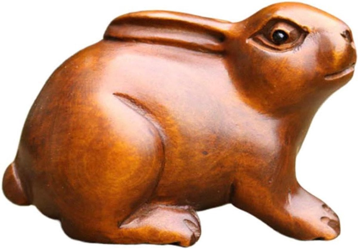Handgesneden houten Chinese dierenriem zodiac beeldjes voor huisdecoratie in houtkleur