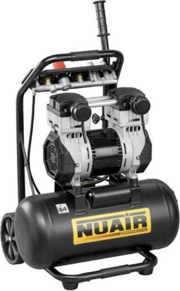 NUAIR Olievrije Compressor 24L, 8 Bar, Geluidsdempend (59Db)