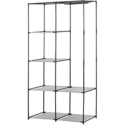 HTI-Living, Kleiderschrank, Stoffschrank mit 6 Regalfächern und 1 Kleiderstange (89 x 46 x 169 cm)