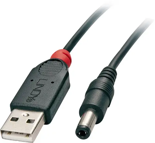 LINDY USB-Stromkabel USB 2.0 USB-A Stecker, DC Stecker 5,5mm 1.50m Schwarz 70268