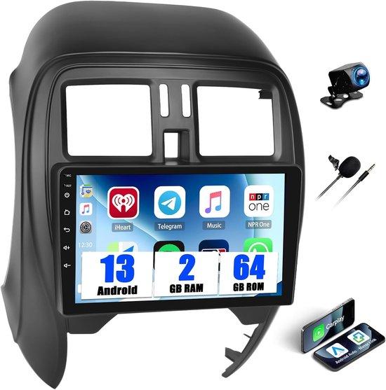 Autoradio mit 9-Zoll-Display, Android 13, 2+64 G Speicher, Carplay/Android Auto, GPS und Bluetooth, mit schrägem Display