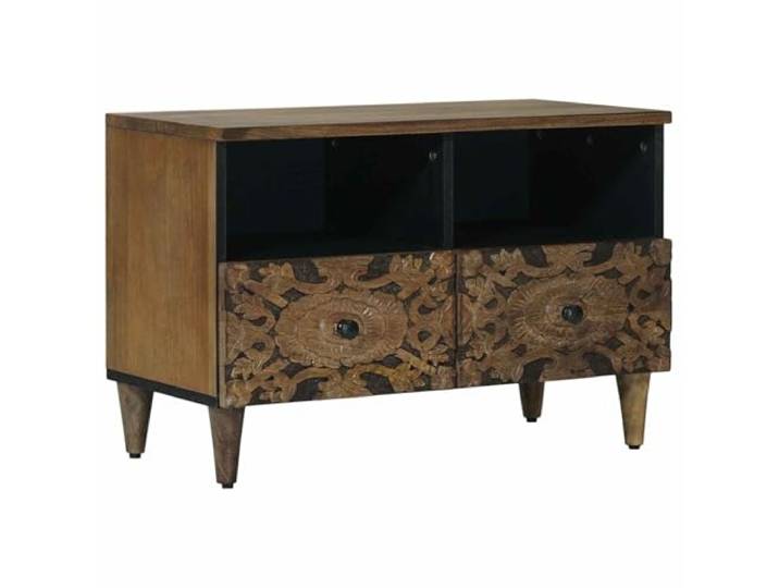 Makastle TV-Schrank Braun 70 x 33,5 x 46 cm Massivholz Mango, Montage erforderlich