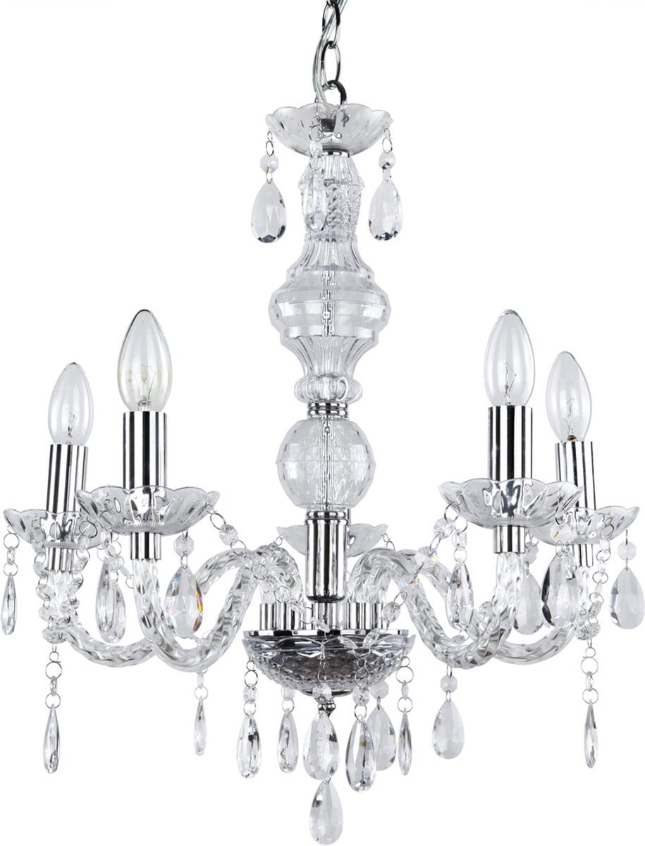 lux.pro Elegance Kroonluchter met kristallen - 5-armig - Chroom