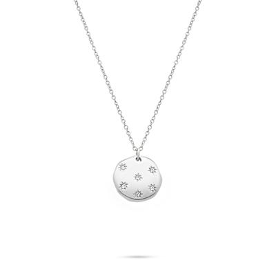 Kette mit Anhänger TAMARIS "Schmuck Geschenk Halskette mit Plättchen Anhänger Little Twinkle", silber (edelstahlfarben, kristallweiß), Halsketten, Damen, Edelstahl, L: 45 B: 2,7mm, mit Zirkonia (synth.), B:2,7mm