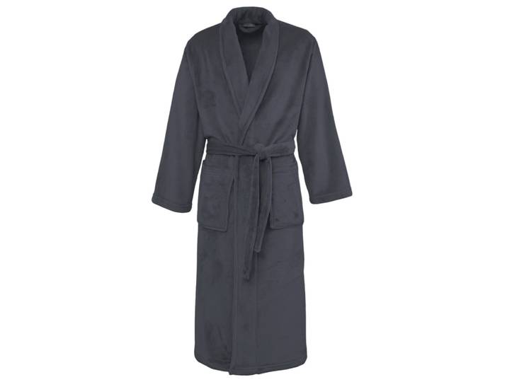 Peignoir polaire chaud & doux silver grey m