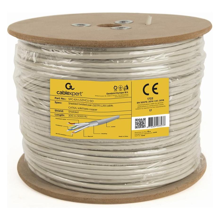 Gembird SPC-6A-LSZHCU-SO SFTP so (S/FTP, SFTP, CAT6a, 305 m) (SPC-6A-LSZHCU-SO)
