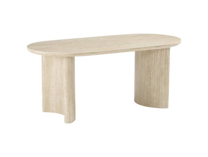 P & B Esstisch, Eiche, Beige, Stein, oval, C-Form, 90x76x180 cm, Esszimmer, Tische, Esstische, Esstische oval