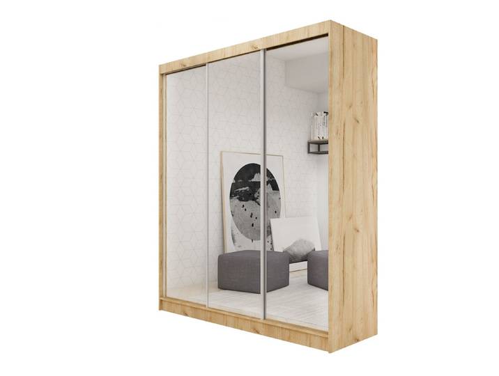 Compleo Schwebetürenschrank Compleo MOLDE 04, Kleiderschrank mit Spiegel 180 cm, Garderobe