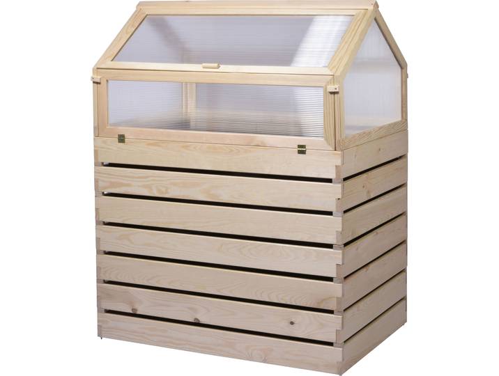 Hochbeet DOBAR Hathi , beige (natur), B:70cm H:130cm T:100cm, Holzwerkstoff, Pflanzgefäße, Hochbeet, aus FSC-zertifiziertem Kiefernholz, wetterfest lasiert
