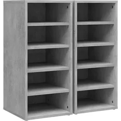 Helloshop26 - Schuhschränke Schuhaufbewahrung Möbel für Eingangsbereich Flur Wohnzimmer 2er-Set Holzwerkstoff grau 02_0022132