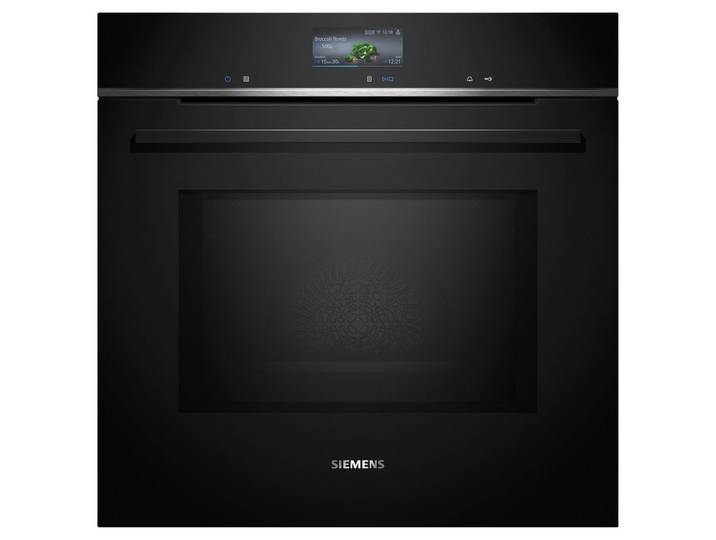 Siemens Einbaubackofen iQ700, Schwarz, Metall, keine Pflicht zur Energieverbrauchskennzeichnung, 59.4x59.5x54.8 cm, Digitaldisplay, Selbstreinigung, Farbdisplay, Tür mit Soft-Close, WLAN-fähig, Timerfunktion, Kochassistent, Küchen, Küchenelektrogeräte, Backöfen, Einbaubacköfen