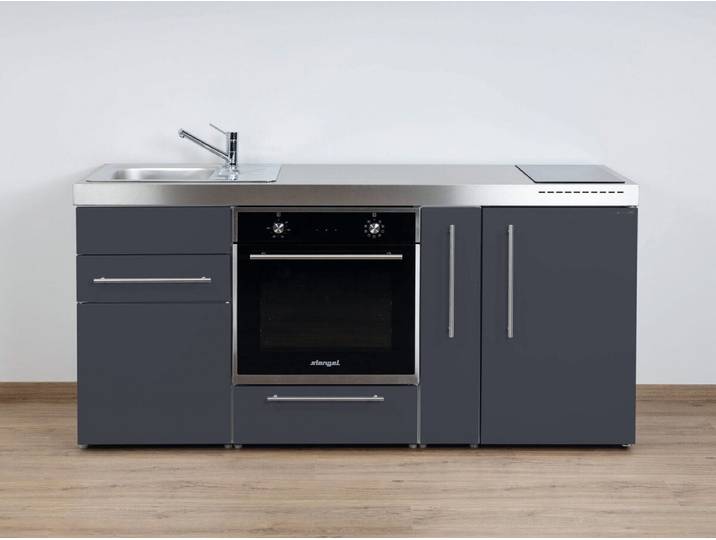 Stengel Küchenzeile MPB 180 A mit Kühlschrank, Backofen und Induktionskochfeld, Miniküche Premiumline, 180 cm