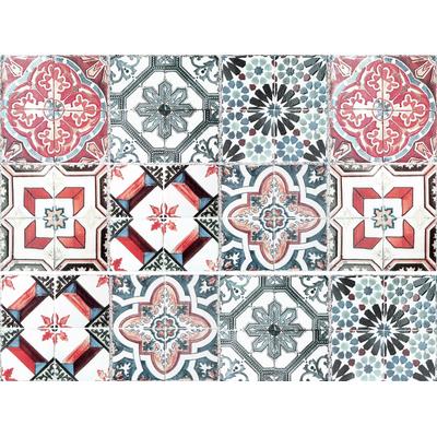 Fliesenaufkleber OTTO HOME "Ornamente", rot (rot, blau), B:15cm H:15cm, Fliesenaufkleber, Stickerfliesen, selbstklebend, Sticker, 12er Set